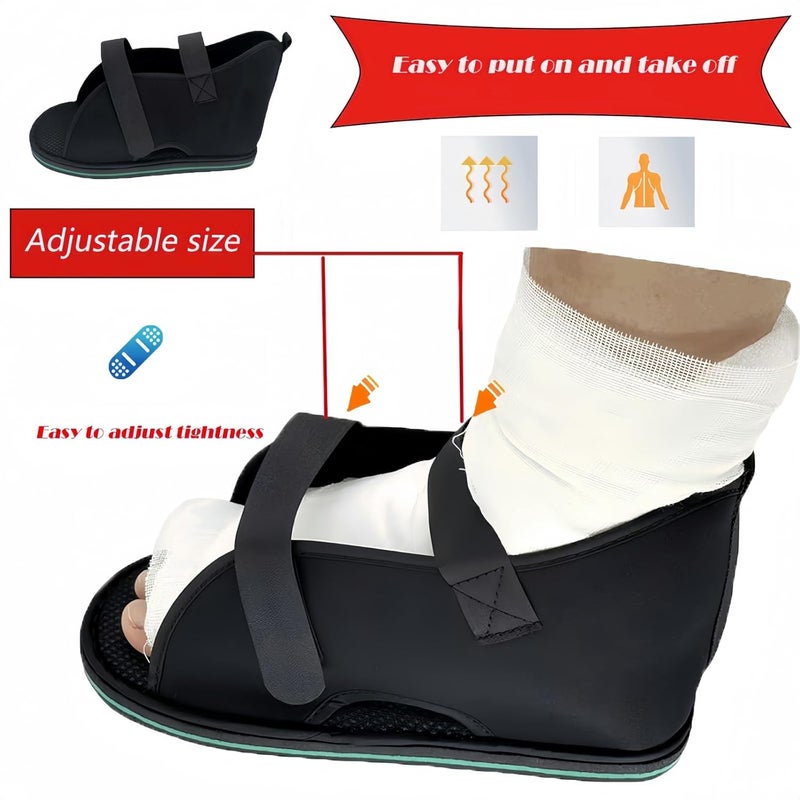 Yodilala Adjustable plaster shoes postoperative shoes, medical walking shoes with Magic sticker, suitable for foot sprains, ankle fractures, toes, suitable for left and right feet(L) - Image 2